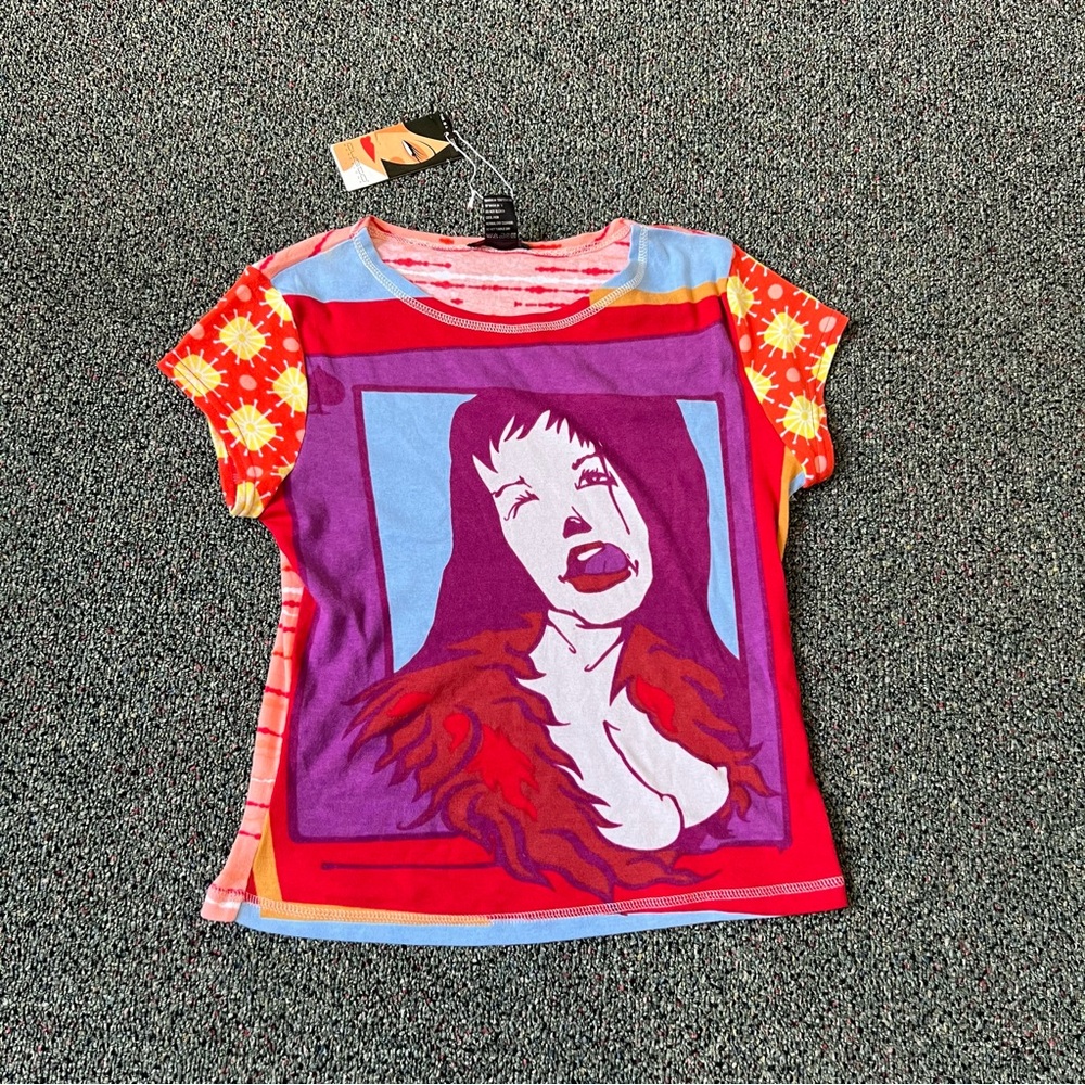 CUSTO BARCELONA Y2K Vintage Bright Funky Colorful Pop Art Short Sleeve T-Shirt M - Picture 3 of 15